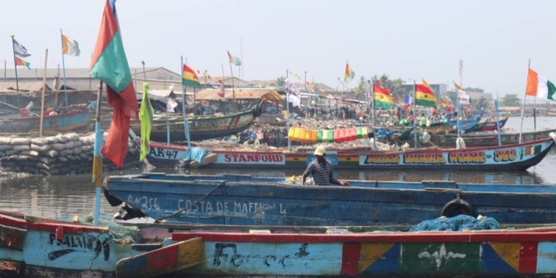 Le bord de lagune lieu de séchage des déchets de poisson (Photo : Ange Kumassi)