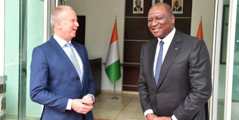 Le Premier ministre Hamed Bakayoko recevant le diplomate allemand. (DR) 