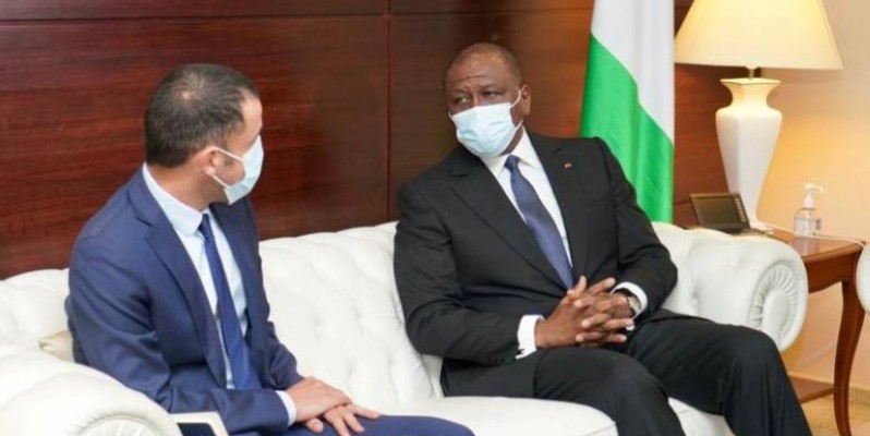 Le Premier ministre Hamed Bakayoko (à droite) lors de la rencontre. (DR)