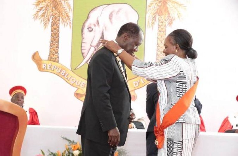 Prestation de serment d'Alassane Ouattara après sa réélection en 2015 (DR)