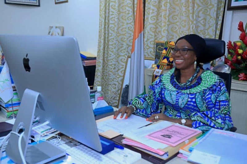 La ministre Kandia Camara a participé aux travaux par visioconférence. (DR)