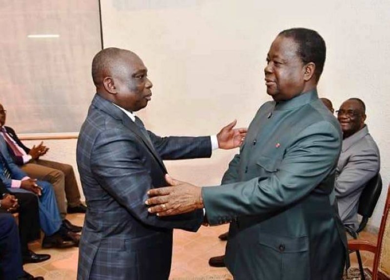 Le ministre Kouadio Konan Bertin chez Henri Konan Bédié, président du PDCI. (Photo d'archives à titre illustratif).