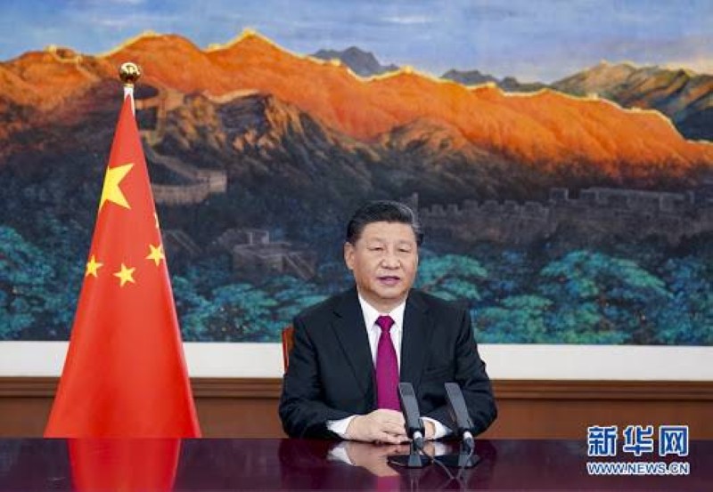 新华社照片,北京,2021年1月25日 习近平出席世界经济论坛“达沃斯议程”对话会并发表特别致辞 1月25日,国家主席习近平在北京以视频方式出席世界经济论坛“达沃斯议程”对话会并发表特别致辞。 新华社记者 李学仁 摄