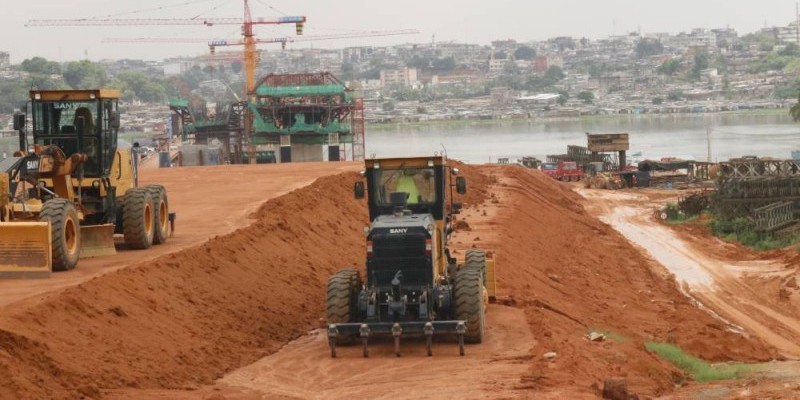 Les travaux du 4e pont avancent bien (J. Bavane)