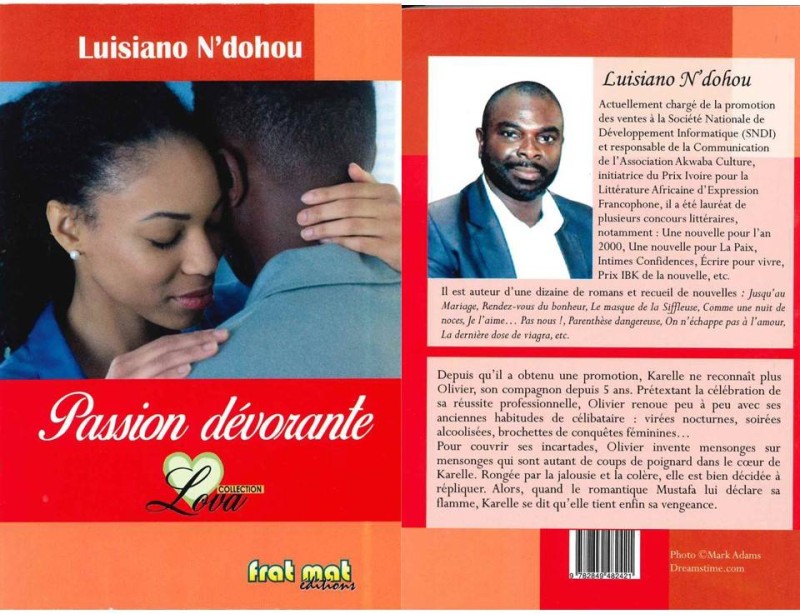 La couverture de l’œuvre de Luisiano N'Dohou "Passion dévorante". (DR)