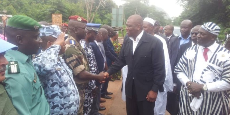 Hamed Bakayoko lors de sa visite à Duékoué en 2014. (Photo : DR)