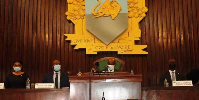 Le Président Amadou Soumahoro, au perchoir de l'Assemblée nationale (Ph: Dr) 