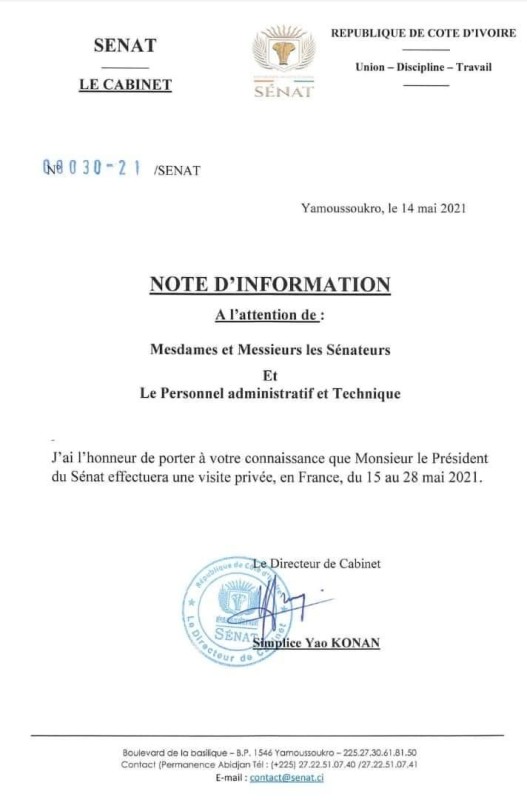 Côte d'Ivoire-Sénat/ Que va encore faire Ahoussou Jeannot en France ?