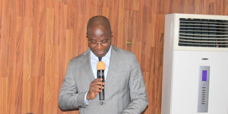 M. Diomandé Gondo, chef de cabinet au ministère de l’Économie et des Finances lors de son intervention à l'atelier. (DR)