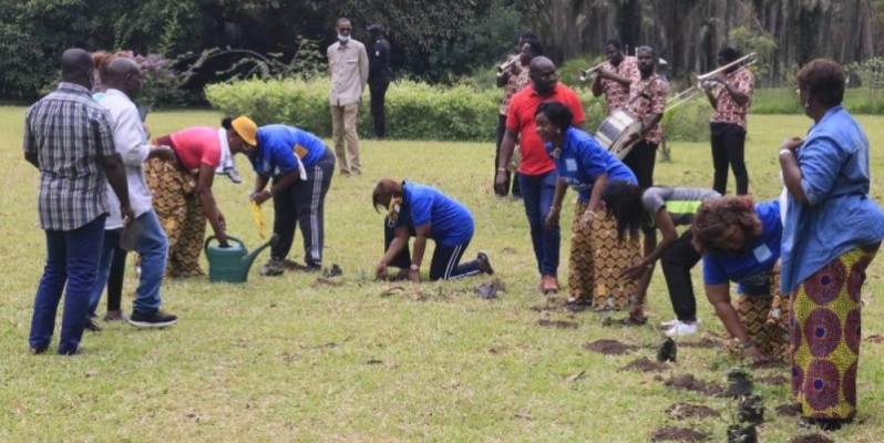 Les femmes du Zonta Abidjan club procède au planting des roses (Bavane)