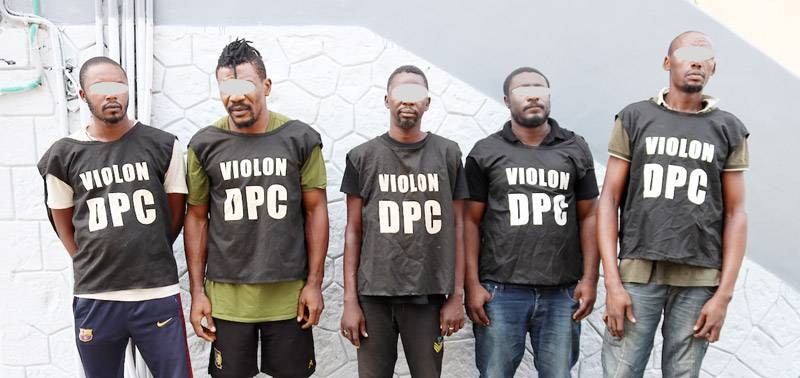 Une vue des cinq redoutables gangsters. (Photo : DGPN)