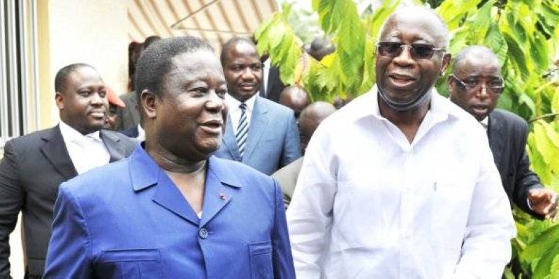 Laurent Gbagbo à Daoukro chez Henri Konan Bédié ce samedi 10 juillet. (DR)