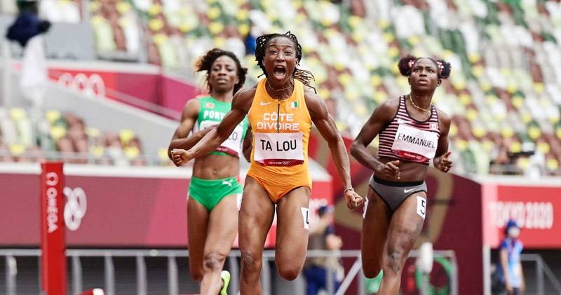 Marie-Josée Ta Lou en finale du 200 m. (DR)