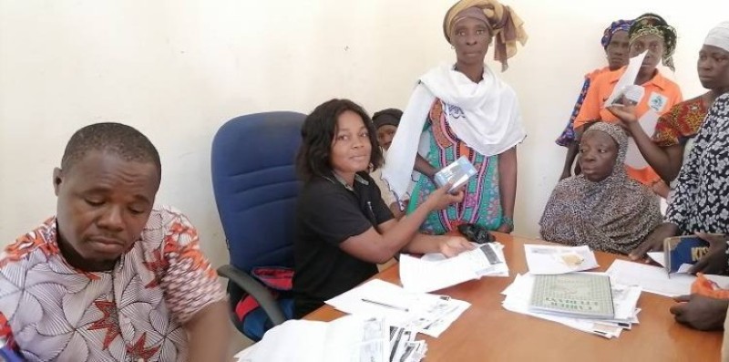: Les bénéficiaires du projet filets sociaux samedi 28 août 2021 à Madinani (DR)