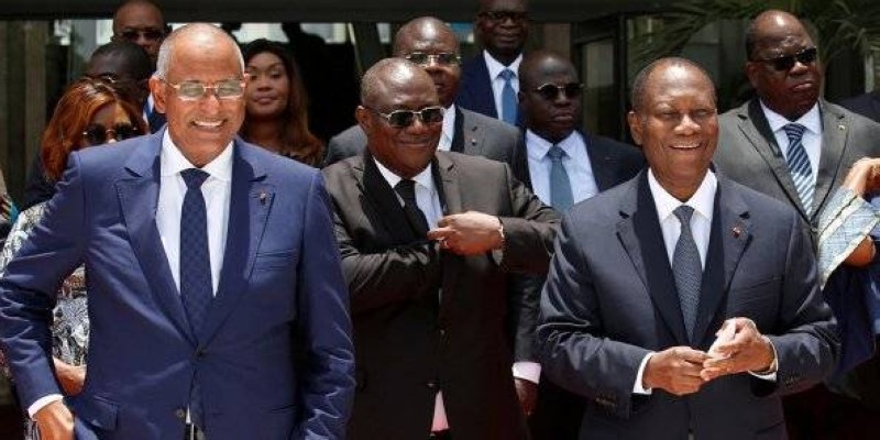Alassane Ouattara et Patrick Achi (DR)