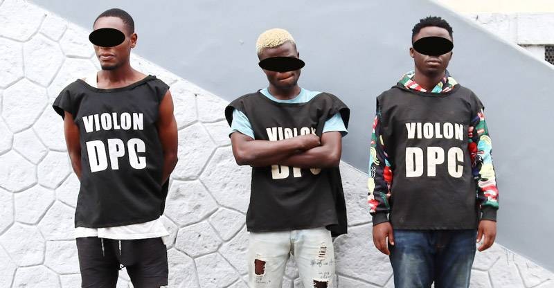 Les trois malfrats qui ont perpétré le vol à Angré Cocody CNPS. (Photo : DGPN)