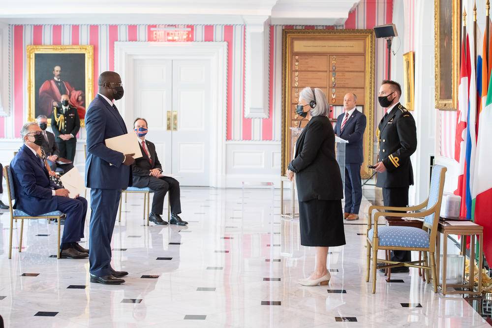 On Septembre 9, 2021, Her Excellency the Right Honourable Mary May Simon, Governor General of Canada, welcomed four new ambassadors to Canada during a formal presentation ceremony at Rideau Hall.