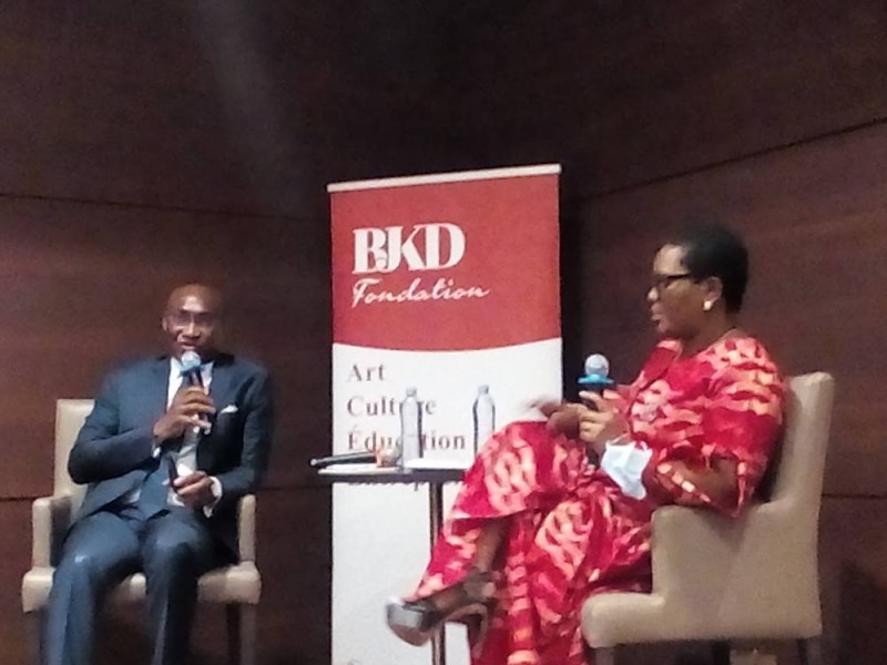 M. Guy Abby Noguès, Administrateur directeur général de la société Finance plus. et Mme Dominique Ozoua Mobio, directrice de la communication de la Fondation Bénédicte Janine Kacou Diagou,