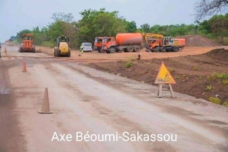 Les travaux de bitumage de l'axe SAKASSOU-BEOUMI dans la région de gbêkê