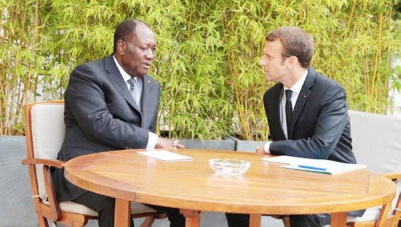 Les Présidents Macron et Ouattara vont dîner ce mardi 12 octobre. (DR)
