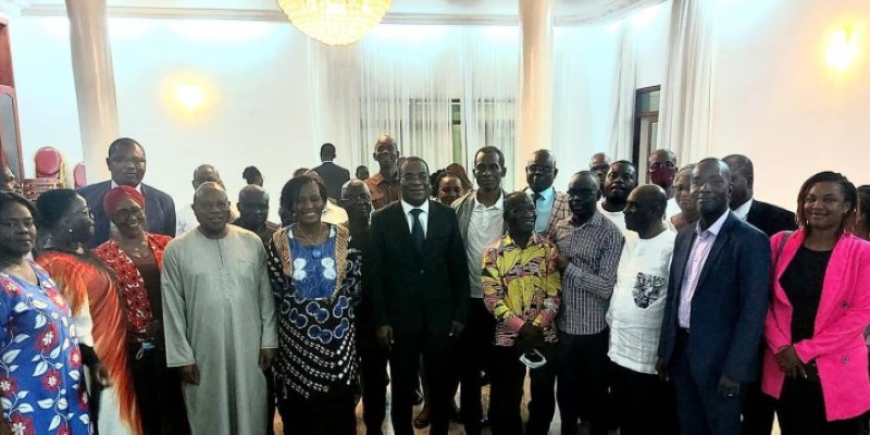 Affi N'Guessan heureux de revoir ses militants. (DR)