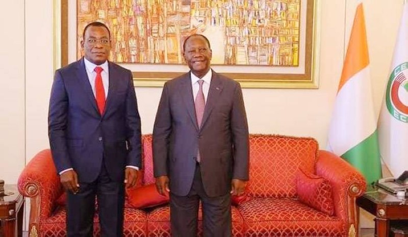 Pascal Affi N'Guessan, président du FPI a été reçu en audience ce jeudi par le Président de la République Alassane Ouattara. (Photo : Présidence.ci)
