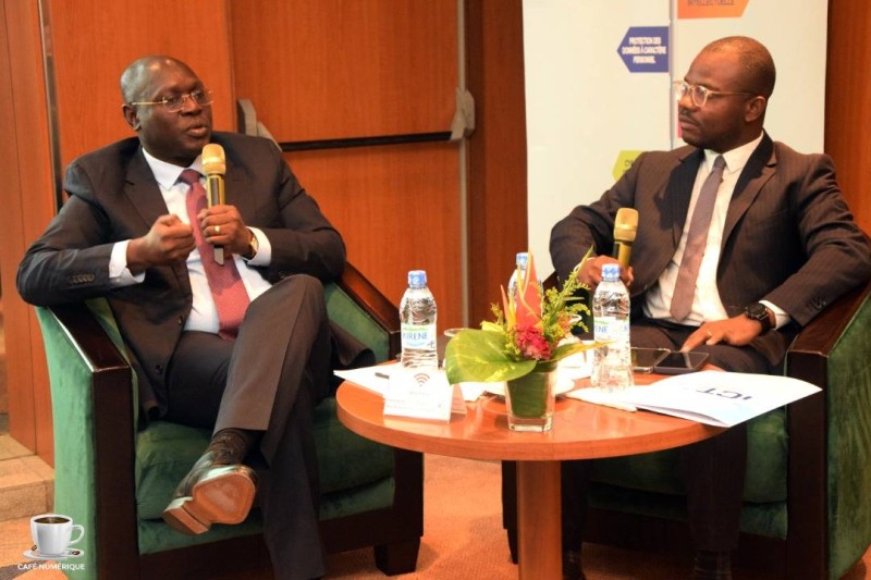 Dr Séverin N’Datien Guibessongui (à gauche) a prononcé la conférence inaugurale du 1er "Café numérique" organisé par le cabinet Guibessongui. (Dr)