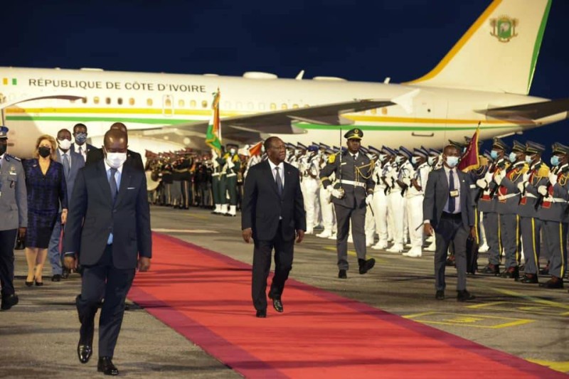 Le président Ouattara a regagné Abidjan, ce dimanche