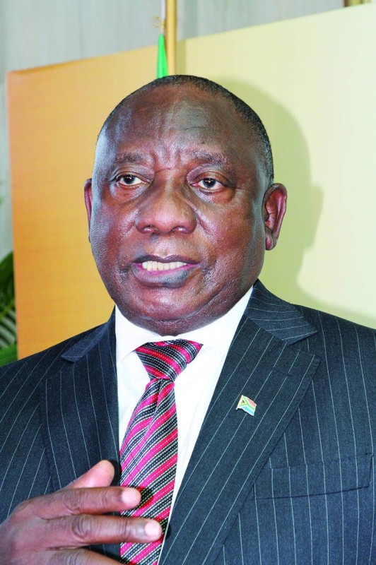 Cyril Ramaphosa, Président de l'Afrique du Sud, a fait une brève déclaration avant de quitter la Côte d'Ivoire. (Joséphine Kouadio)