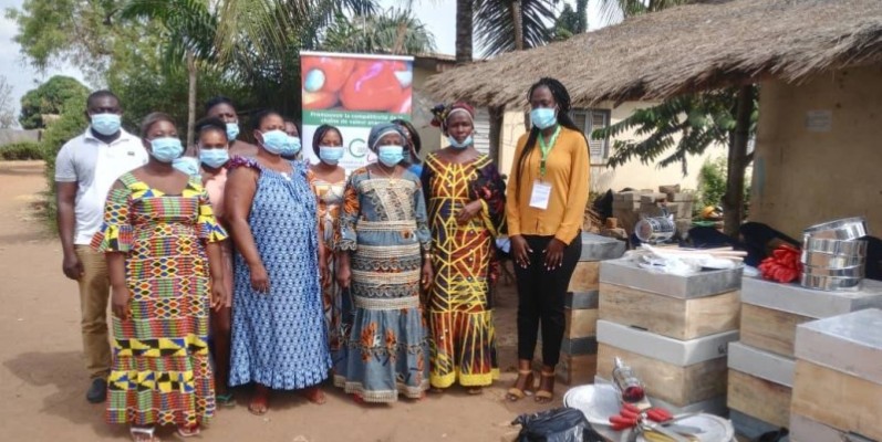 Des bénéficiaires des dons Giz/ComCashew. (DR)