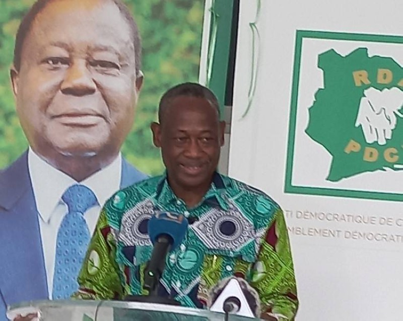 Le porte-parole du Pdci-Rda, Dr Brindoumi Kouassi Soumaïla. (Ph:Patrick N'GUESSAN)