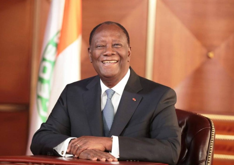 Le Président de la République de Côte d'Ivoire, Alassane Ouattara
