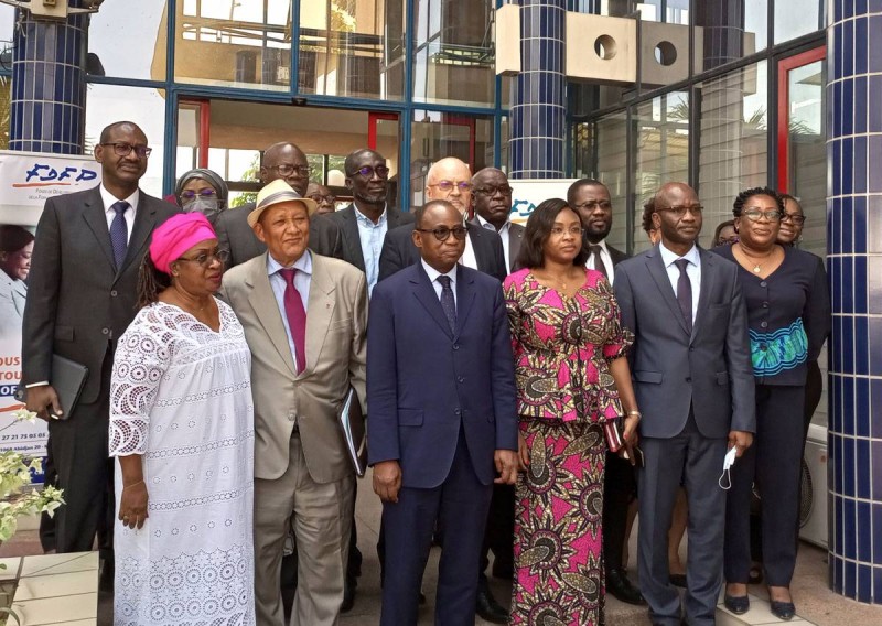 Le ministre Koffi N'Guessan au cours de sa visite au FDFP (Ph: Salif D. CHEICKNA)