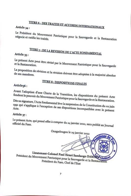 Acte militaire Burkina 2