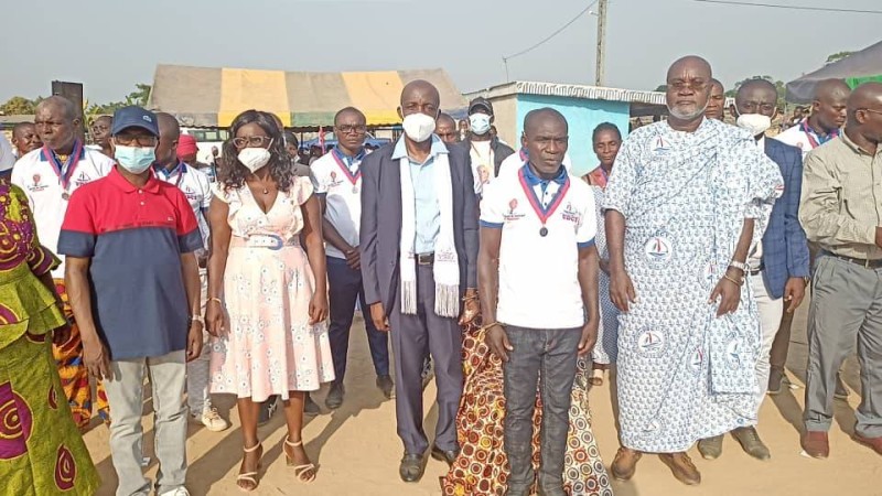 Le président de l'Udcy, Anicet Gnanzi (au centre). (Ph: Dr)