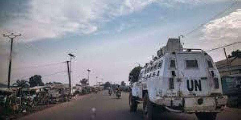 Un véhicule de la Minusca patrouille à Bangui, le 22 décembre 2020. (DR)
