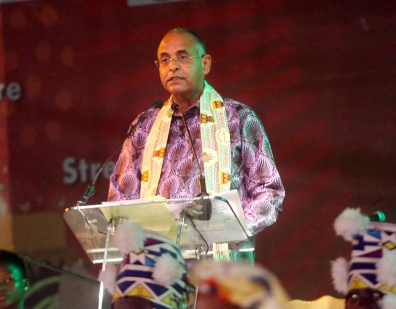 Le Premier ministre Patrick Achi a adressé la traditionnelle Akwaba aux hôtes présents en terre ivoirienne. (SEBASTIEN KOUASSI)