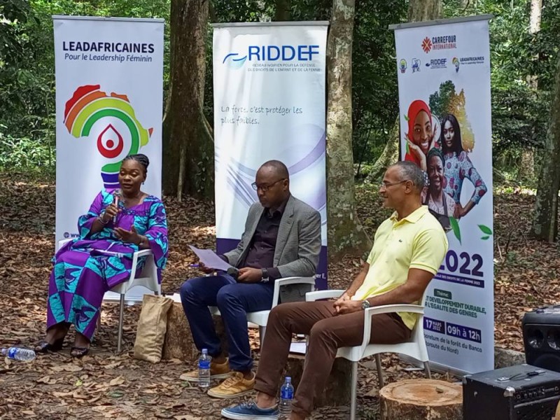 Le panel 2 avec Mme Yvonne Goley Lou Irié, présidente de la nouvelle Cocoprovi, marché Zamblé Lou Madeleine et Djé Bi Djé Olivier Vamy, Député-Maire de Zuénoula (Ph: Salif D. CHEICKNA)