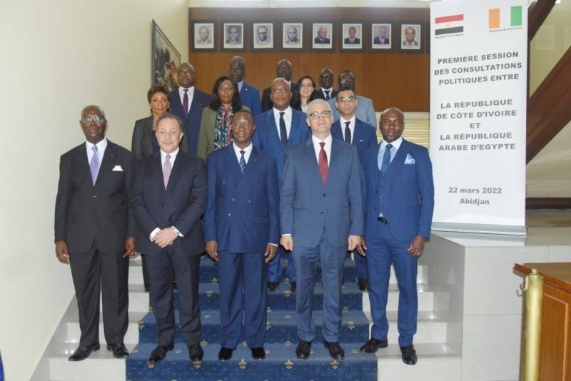 Ses excellences Kapiélétien Soro et Sherif Issa ont présidé la première session des Consultations politiques régulières entre la Côte d’Ivoire et l’Égypte. (Ph: Dr)
