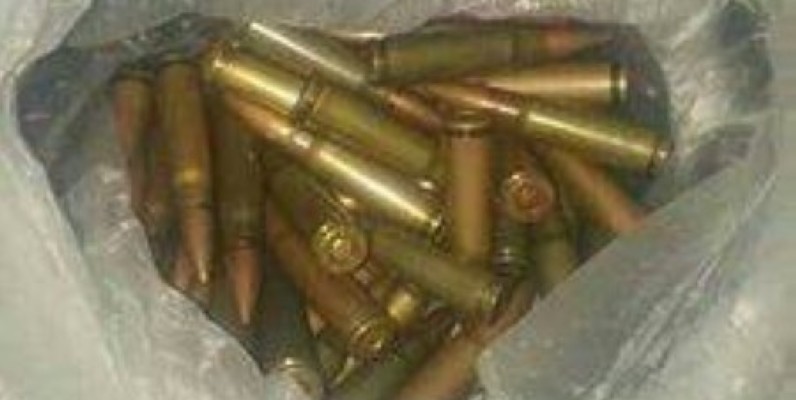 Des munitions de Kalashnikov. ( ph: Dr)