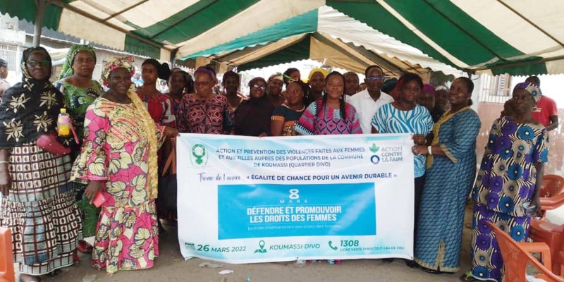L’Association des femmes juristes de Côte d’Ivoire (Afj-Ci) en partenariat avec l’Ong Internationale Action contre la faim a conduit une activité de sensibilisation, à Koumassi-Divo