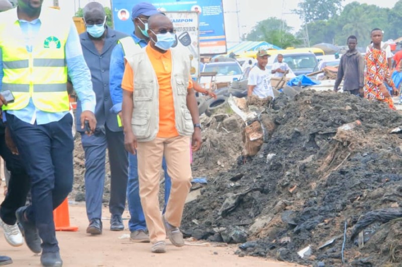 Bouaké Fofana a visité les sites en chantier. (Ph: Dr)