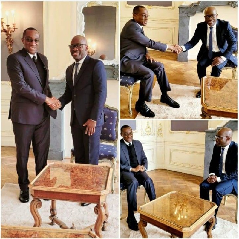 Le chef de cabinet du Président de la République, Claude Sahi Soumahoro a rencontré Charles Blé Goudé à la Haye. (Dr)