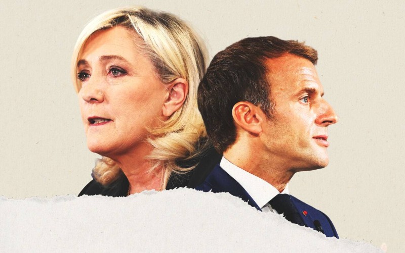 Emmanuel Macron et Marine Le Pen pour le second tour