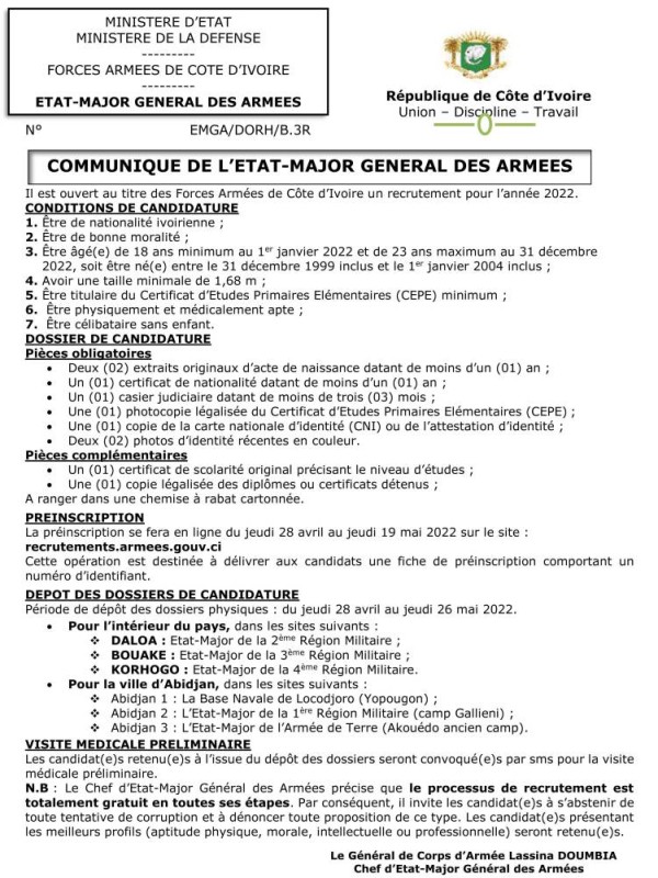 Recrutement FACI 2022 Presse