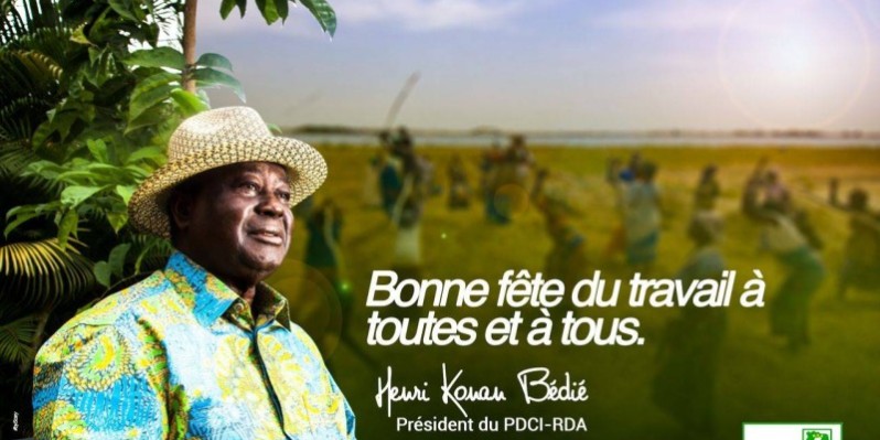 Henri Konan Bédié célèbre la fête du travail. (DR)