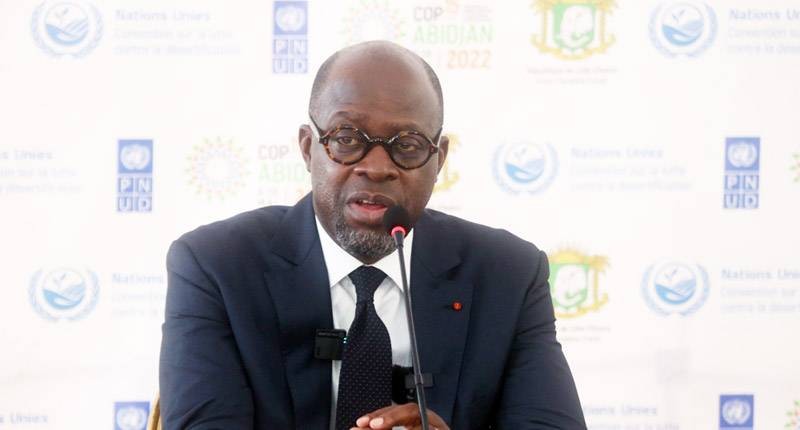 Le ministre Alain-Richard Donwahi, président de la Cop15. (Ph: Sébastien Kouassi)