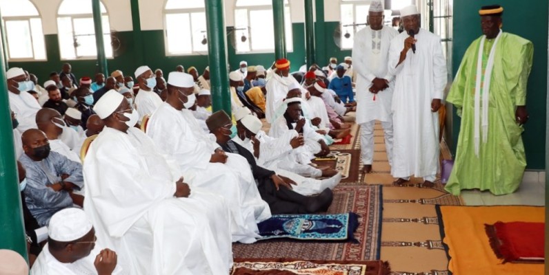 Le Chef de l’État, Alassane Ouattara, et son vice-Président, Tiémoko Meyliet Koné, ont invoqué Allah de recevoir Amadou Soumahoro auprès de Lui. (Ph: Honoré Bosson)