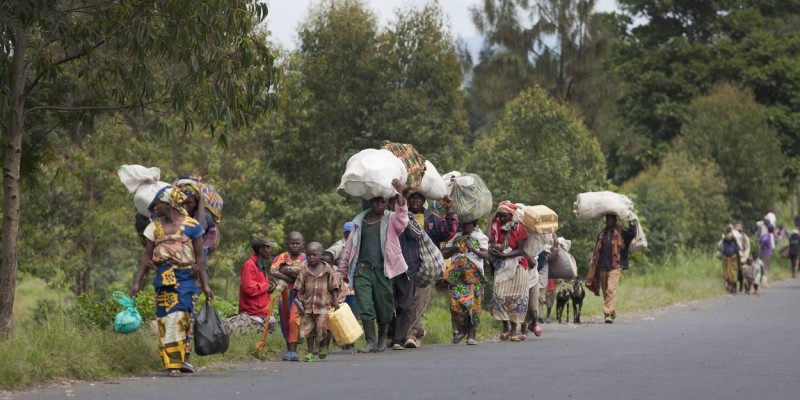 Population fleeing their villages due to fighting between FARDC and rebels groups, Sake North Kivu the 30th of April 2012. © MONUSCO/Sylvain Liechti
