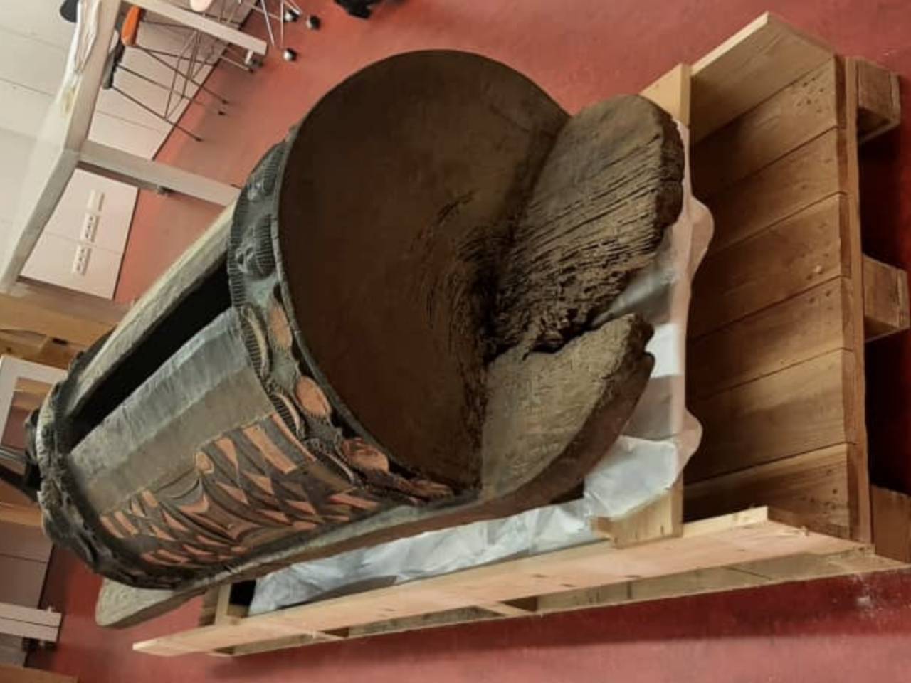 Photo du Djidji Ayokwe prise la semaine dernière au musée du quai-Branly par Silivie Memel Kassi